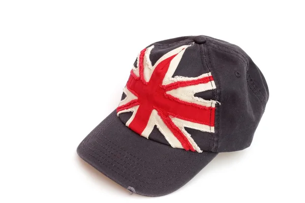 Gorra de béisbol azul oscuro con bandera británica — Foto de Stock