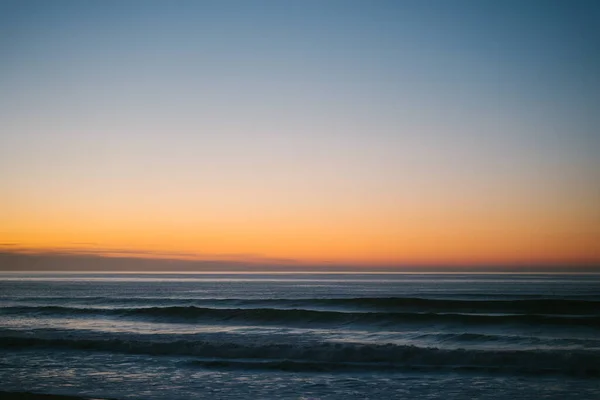 Small Waves Approaching Shore Ilbarritz Beach Winter Sunset — Foto de Stock