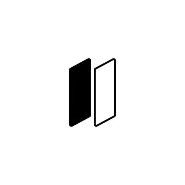 Panneau Rectangulaire Noir Blanc Yin Yang — Image vectorielle