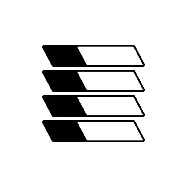 Étapes Icône Noir Blanc Figure Géométrique — Image vectorielle