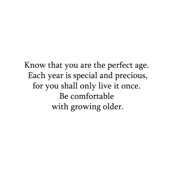 Inscription English Know You Perfect Age — 图库矢量图片