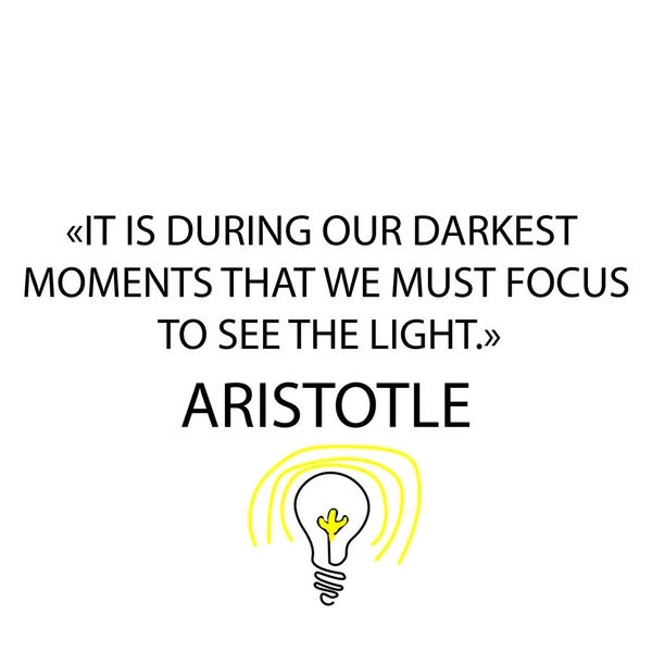 Aristotle Quote English Our Darkest Moments —  Vetores de Stock