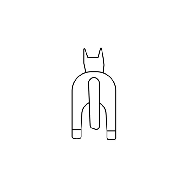 Horse Back View Icon Thin Lines — Image vectorielle