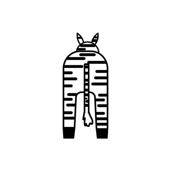 Zebra Butt Tail Sign — Vector de stock
