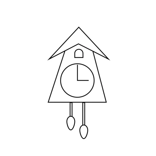 Cuckoo Clock Wooden Clock Icon — Stockvektor