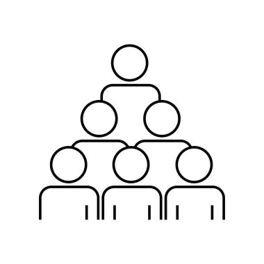 Group leader, collective icon. thin lines