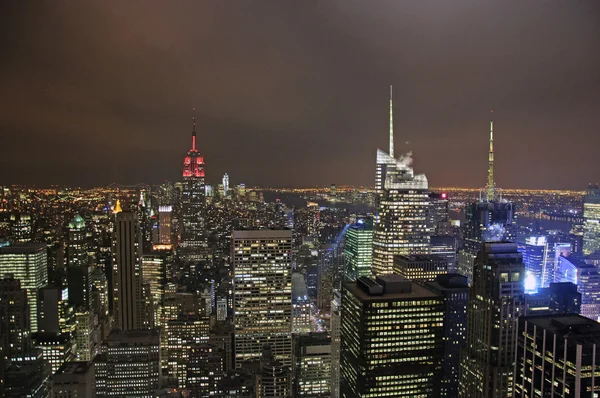 New York City aerial night view — Stock Photo, Image