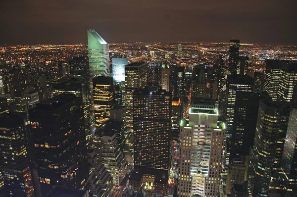 Aerial Night view of NY — Stock Photo, Image