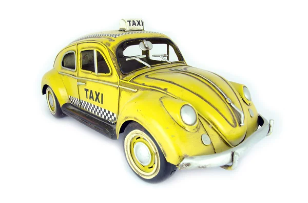 Yellow taxi isolated on white — Stock Photo, Image