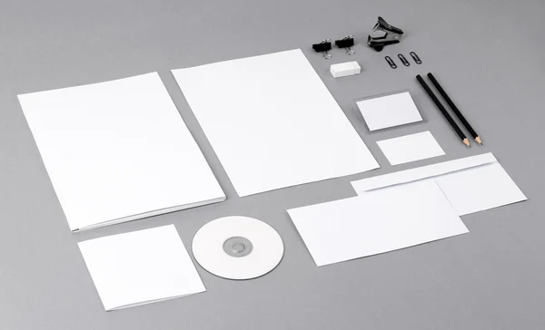 Blank visual identity. Letterhead, business cards, envelopes, fo — Stock Photo, Image