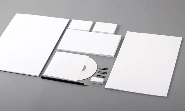 Blank visual identity. Letterhead, business cards, envelopes, CD — Stock Photo, Image