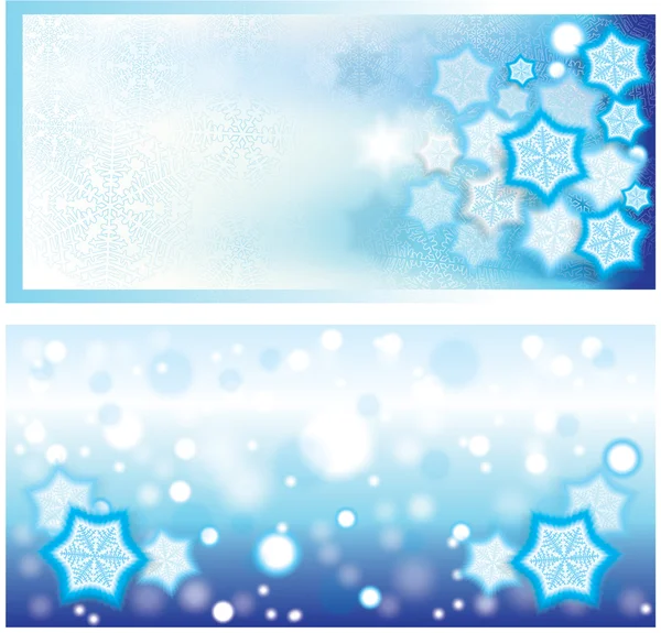 Nouvelle année fond-carte postale avec flocons de neige — Image vectorielle