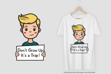 Bu Don 't grow up It' s a Trap Alıntı tasarımı baskı ve satış için mükemmel. Bu tasarımı bir tişörte, kapüşonluya, posterlere ve ihtiyaçlarınıza göre daha fazla ticarete basabilirsiniz..