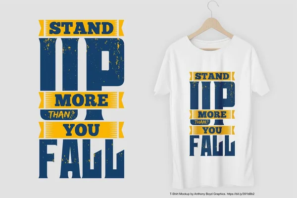 Stand More You Fall Motivation Typography Quote Shirt Design — ストックベクタ