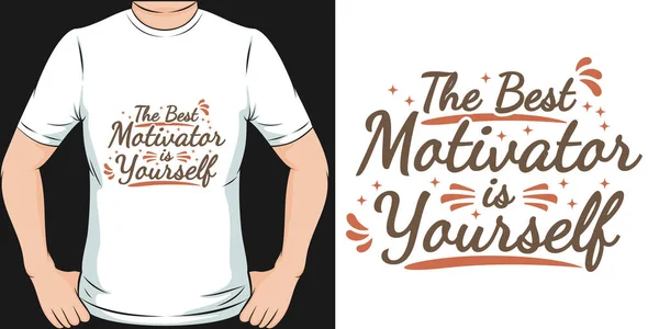 Best Motivator Yourself Motivation Typography Quote Shirt Design — Stockvektor