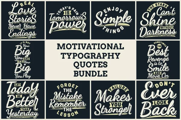 Motivational Typography Quotes Bundle Vol — Stockový vektor
