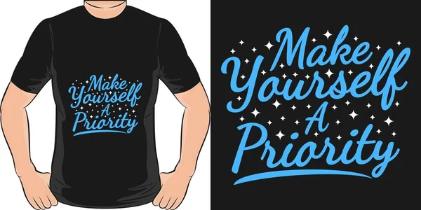 Machen Sie Sich Selbst Zur Hauptmotivation Typografie Zitat Shirt Design — Stockvektor