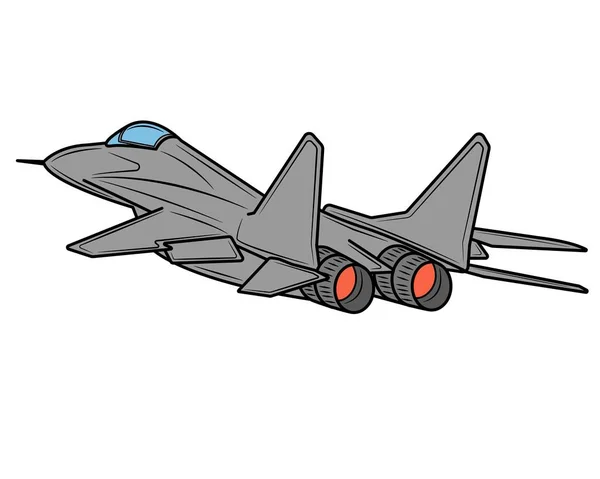 Fighter Plane Coloring Book Airplane Drawing Coloring Kids Kids Sketch — Archivo Imágenes Vectoriales