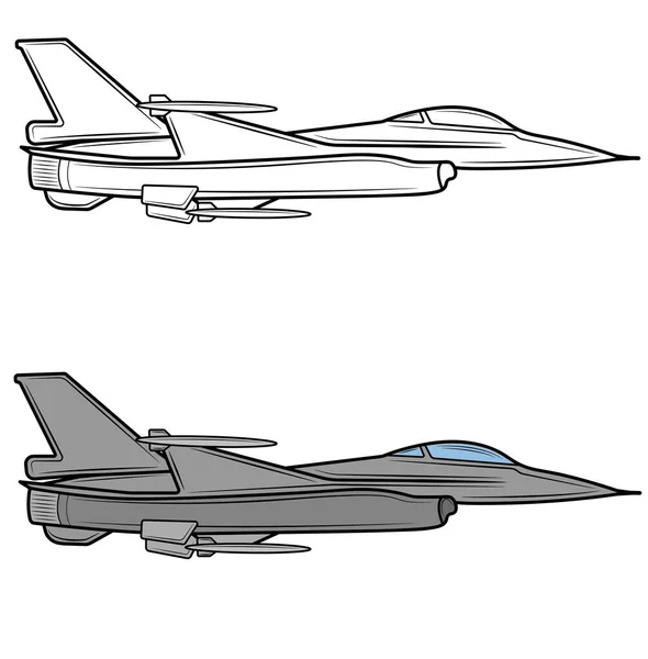 Livro Colorir Avião Lutador Avião Desenho Para Colorir Para Crianças — Vetor de Stock