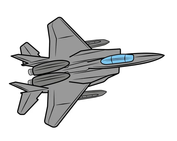 Fighter Plane Coloring Book Airplane Drawing Coloring Kids Kids Sketch — Vector de stock