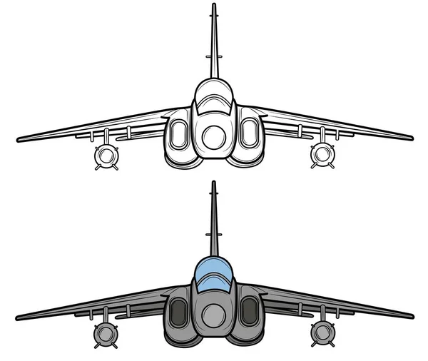 戦闘機の着色本 子供や子供のための着色のための飛行機の図面 着色のためのスケッチ図面 戦闘機 — ストックベクタ
