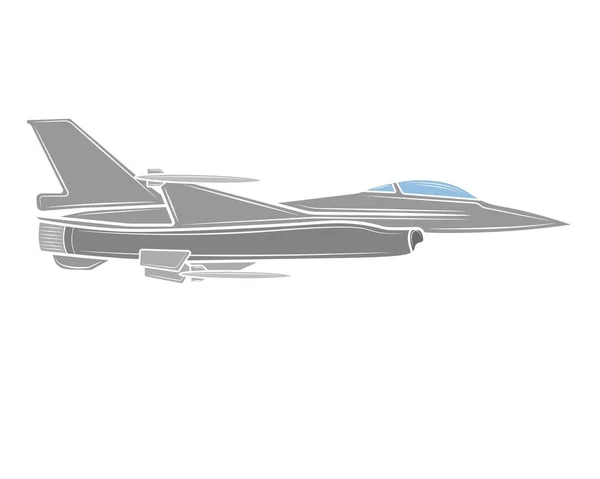 Fighter Jet Vector Illustration Isolated White Background — Archivo Imágenes Vectoriales