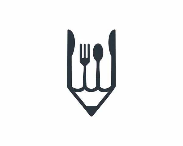 Kulinarne Logo Sztuki Pióro — Wektor stockowy