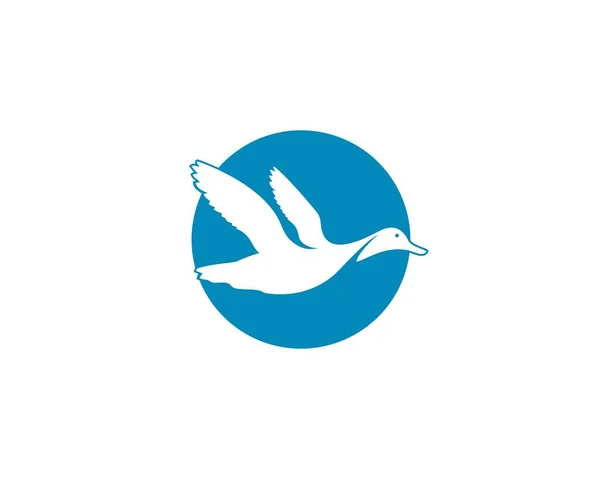 Vliegende Eend Reizen Silhouet Eenvoudig Logo — Stockvector