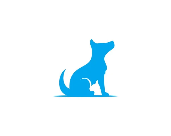 Silhouette Sitzender Hund Flache Designs Logo — Stockvektor
