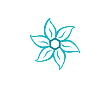 Altıgen çiçek logosu soyut