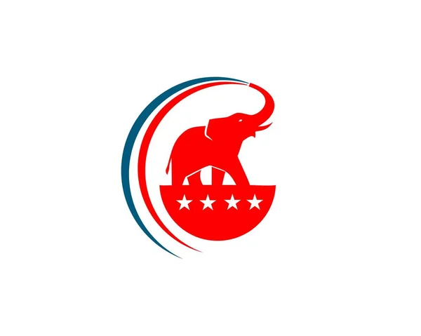 Logo Politico Del Partito Elefante — Vettoriale Stock