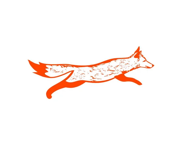 Векторный Силуэт Jump Fox — стоковый вектор