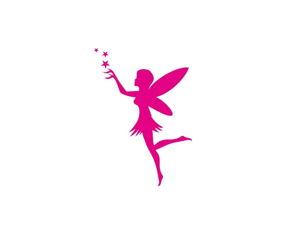 Θηλυκό Fairy Λογότυπο Silhouette Royalty Free Διανύσματα Αρχείου
