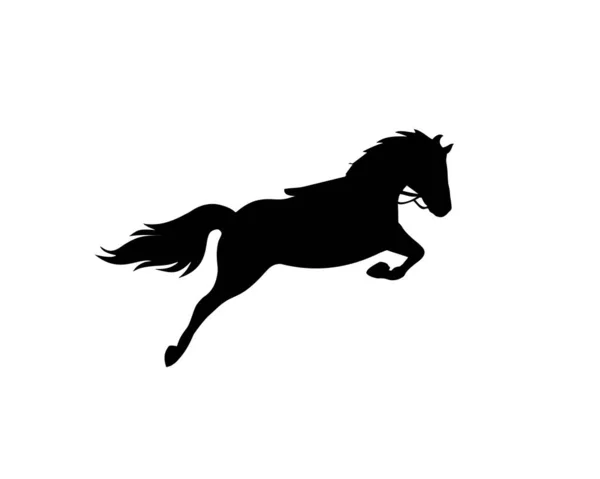 Silhueta Logotipo Salto Cavalo — Vetor de Stock