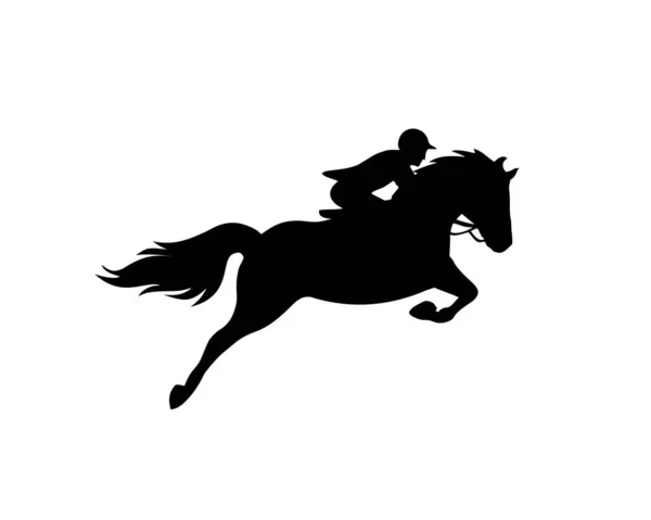 Run Jumping Horse Silhouette — Stock Vector