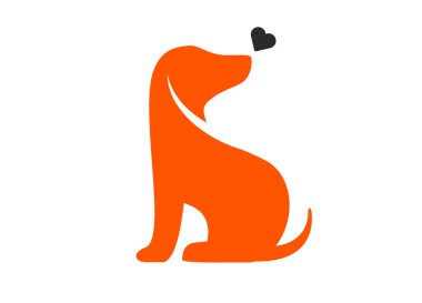 Sevimli köpek logo vektörünü seviyorum.