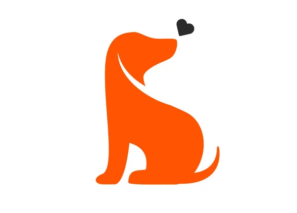 Sevimli köpek logo vektörünü seviyorum.