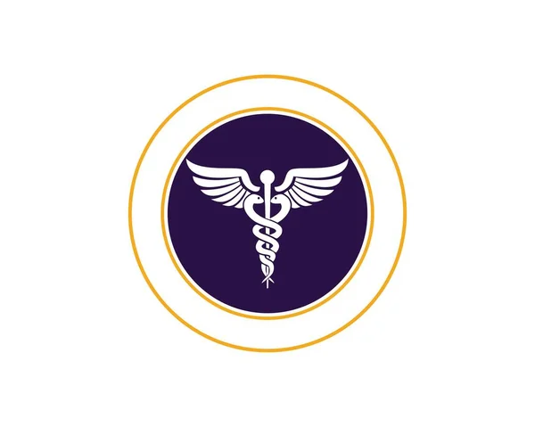 Lila Caduceus Logo Emblem — Stockvektor