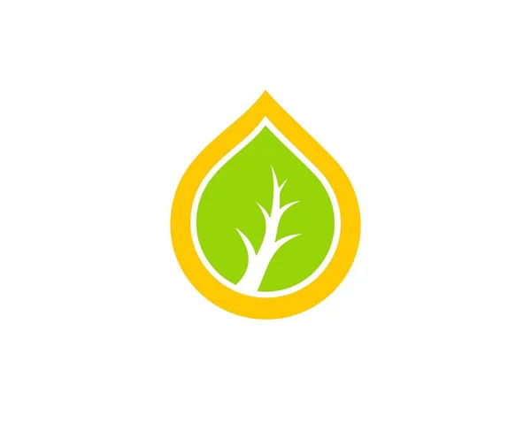 Natura Olio Foglia Logo — Vettoriale Stock