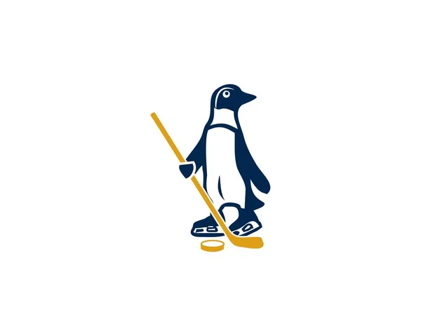 Pingwin Grać Wektor Hokeja — Wektor stockowy