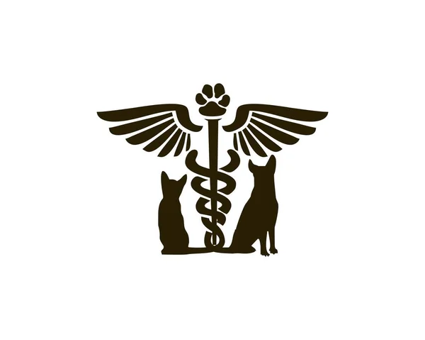 Klinik Symbol Mit Hunde Und Katzenschwanz — Stockvektor