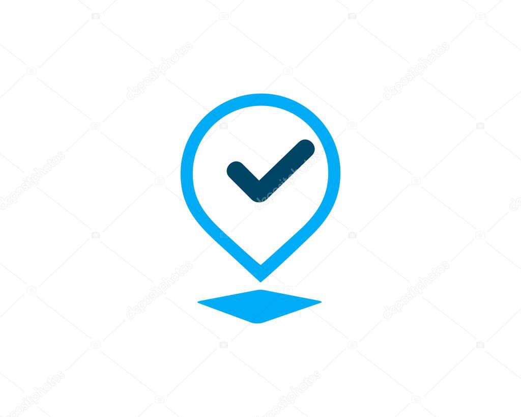 Located check simple logo