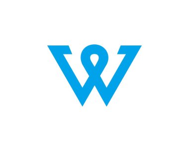 Basit w logo vektörü