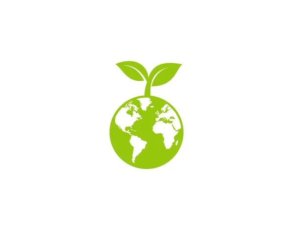 Öko Welt Immergrünen Logo Vektor — Stockvektor