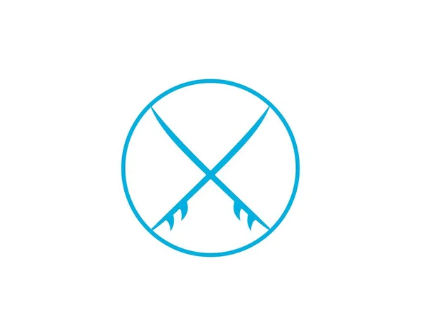 Surfplank Cirkel Logo — Stockvector