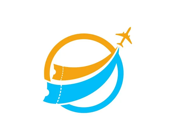 Ticket Plane Discount Logo — Stock Vector