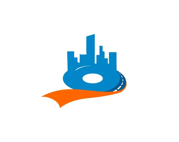 Disk Şaka Şehir Logosu — Stok Vektör