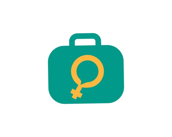 Simbolo Del Logo Del Viaggiatore Femminile — Vettoriale Stock