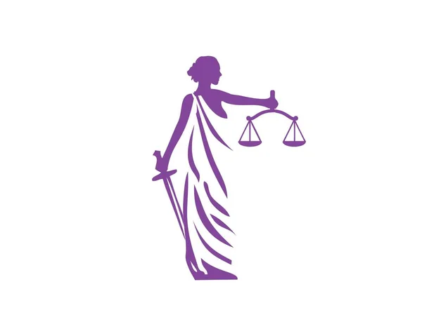 Lady Justice Logó Vektor — Stock Vector