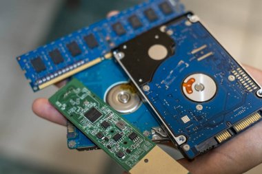 İneklerin elinde elektronik mikro çip entegre devre ana kart ve veri depolama cihazları, bilgisayar parçaları kıtlığı var.